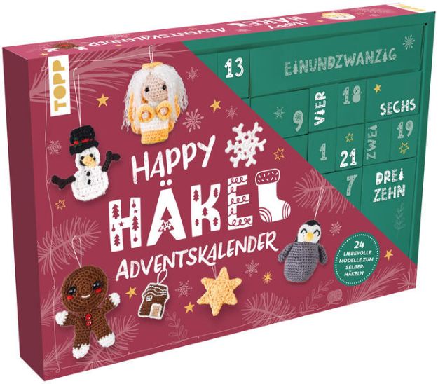 Bild von Happy Häkel-Adventskalender. Mit Material und Anleitungsbuch für 24 Häkelprojekte von Melanie Czerny