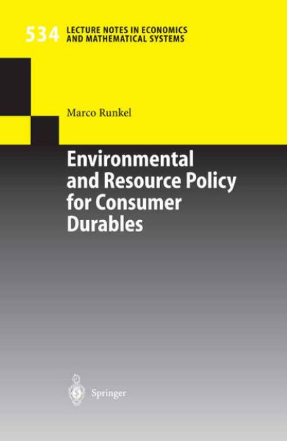 Bild von Environmental and Resource Policy for Consumer Durables von Marco Runkel