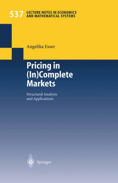 Bild von Pricing in (In)Complete Markets von Angelika Esser