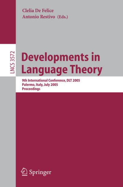 Bild von Developments in Language Theory von Clelia (Hrsg.) De Felice