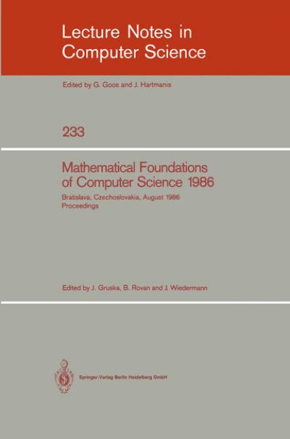 Bild von Mathematical Foundations of Computer Science 1986 von Jozef (Hrsg.) Gruska