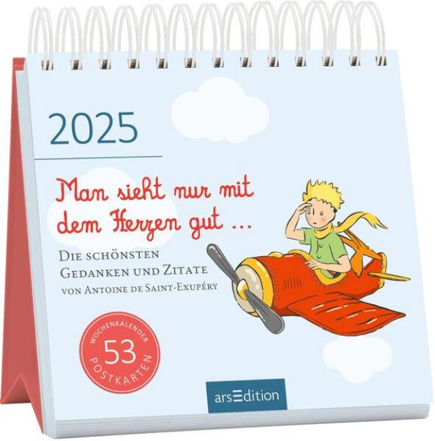 Bild von Postkartenkalender Man sieht nur mit dem Herzen gut 2025 von Antoine (Illustr.) de Saint-Exupéry