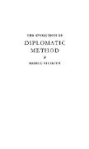 Bild von The Evolution of Diplomatic Method von Harold George Nicolson