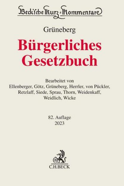 Bild von Bürgerliches Gesetzbuch von Christian (Weitere Bearb.) Grüneberg