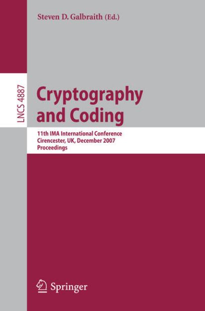 Bild von Cryptography and Coding von Steven (Hrsg.) Galbraith