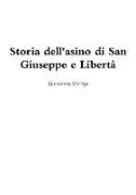 Bild von Storia dell'asino di San Giuseppe e Libertà von Giovanni Verga