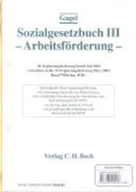 Bild von 20. Ergänzungslieferung - Sozialgesetzbuch 2 / 3. Grundsicherung und Arbeitsförderung