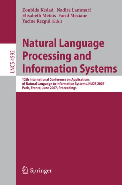 Bild von Natural Language Processing and Information Systems von Zoubida (Hrsg.) Kedad