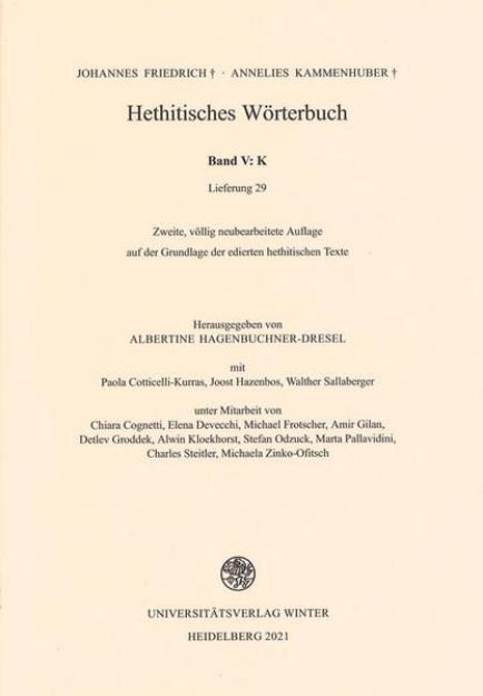 Bild von Hethitisches Wörterbuch / K von Johannes Friedrich