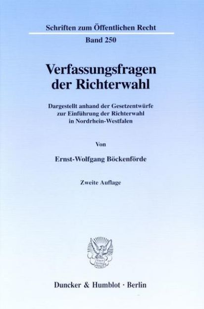 Bild von Verfassungsfragen der Richterwahl von Ernst-Wolfgang Böckenförde