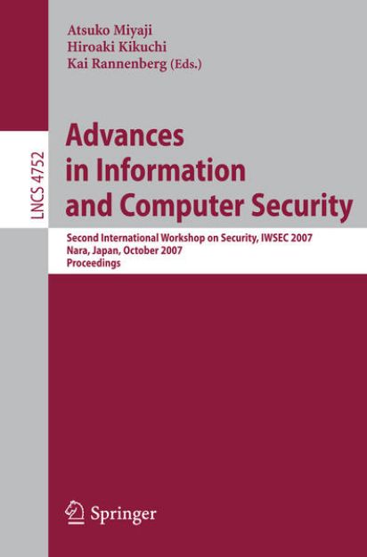 Bild von Advances in Information and Computer Security von Hiroaki (Hrsg.) Kikuchi