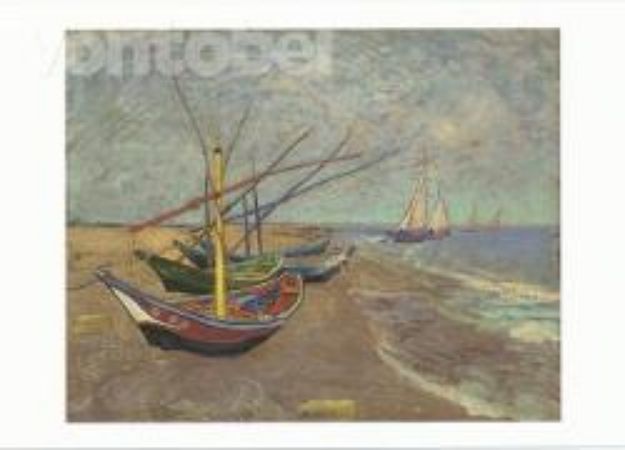 Bild von Doppelkarte. Boote in Saintes-Maries de la mer, 1888 von Van (Künstler) Vincent Gogh