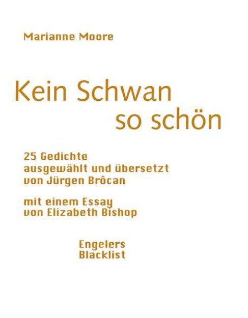 Bild zu Kein Schwan so schön von Marianne Moore