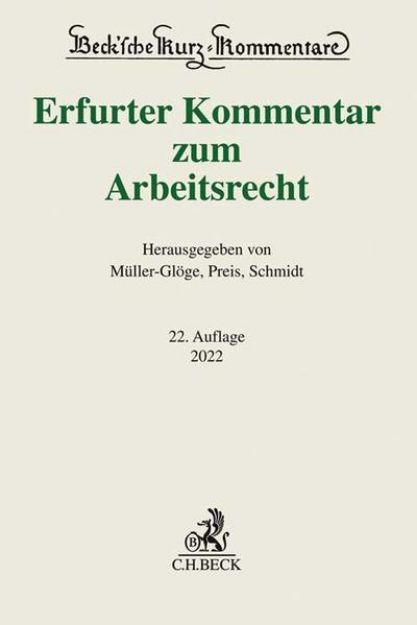 Bild von Erfurter Kommentar zum Arbeitsrecht von Rudi (Hrsg.) Müller-Glöge