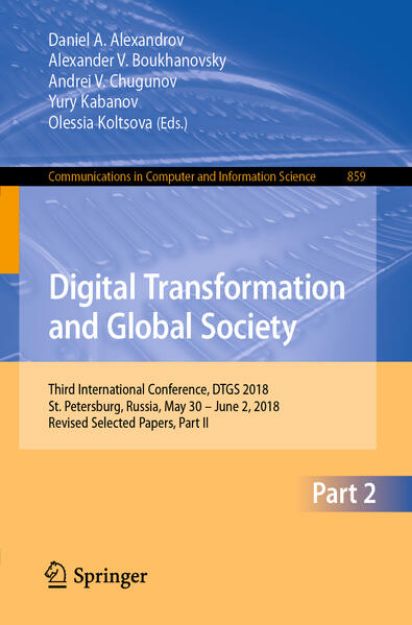 Bild von Digital Transformation and Global Society von Daniel A. (Hrsg.) Alexandrov