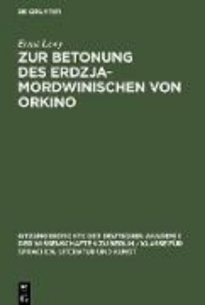 Bild zu Zur Betonung des Erdzja-Mordwinischen von Orkino von Ernst Lewy