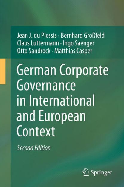 Bild von German Corporate Governance in International and European Context von Jean J. du Plessis