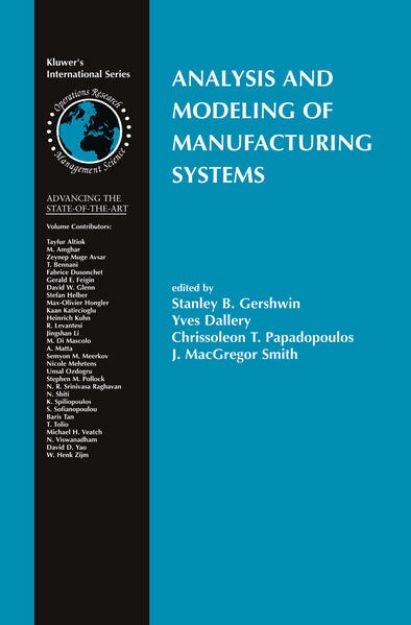 Bild von Analysis and Modeling of Manufacturing Systems von Stanley B. (Hrsg.) Gershwin