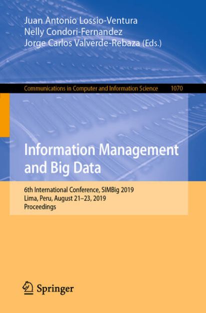 Bild von Information Management and Big Data von Juan Antonio (Hrsg.) Lossio-Ventura