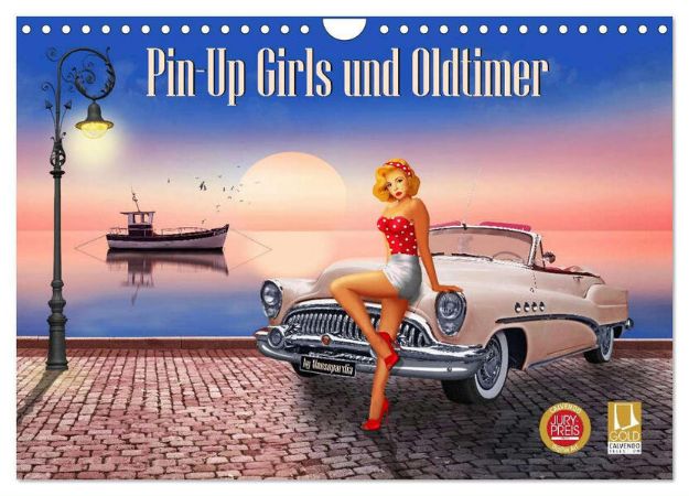 Bild von Pin-Up Girls und Oldtimer by Mausopardia (Wandkalender 2025 DIN A4 quer), CALVENDO Monatskalender von Monika Jüngling Alias Mausopardia