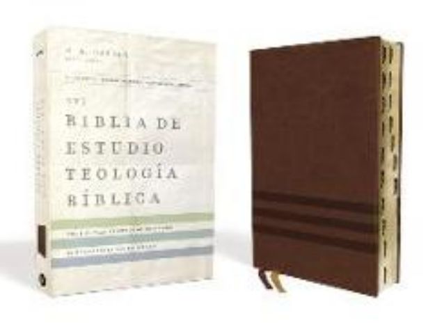 Bild von NVI, Biblia de Estudio Teología Bíblica, Interior a cuatro colores, Leathersoft, Café, con Índice von Vida