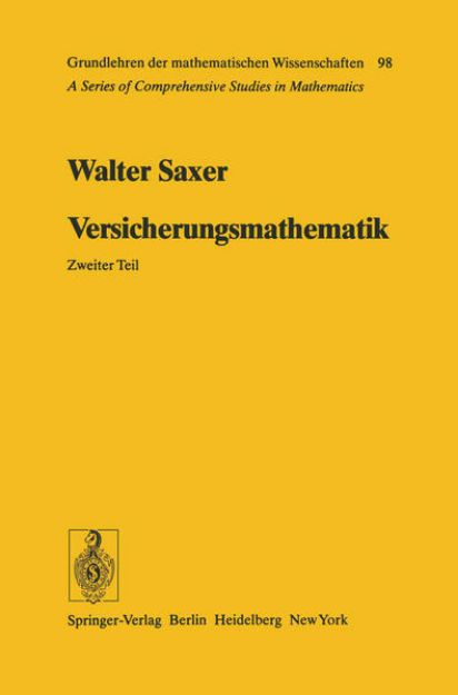 Bild von Versicherungsmathematik von Walter Saxer