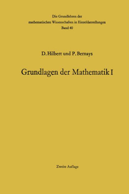 Bild von Grundlagen der Mathematik I von Paul Bernays