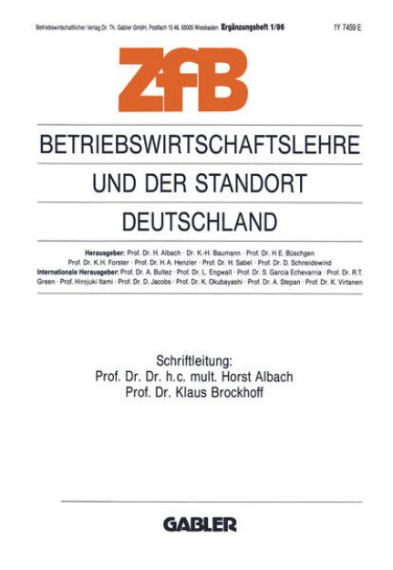 Bild von Betriebswirtschaftslehre und der Standort Deutschland von Klaus M. (Hrsg.) Brockhoff