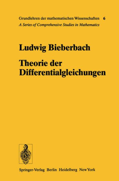 Bild zu Theorie der Differentialgleichungen von Ludwig Bieberbach