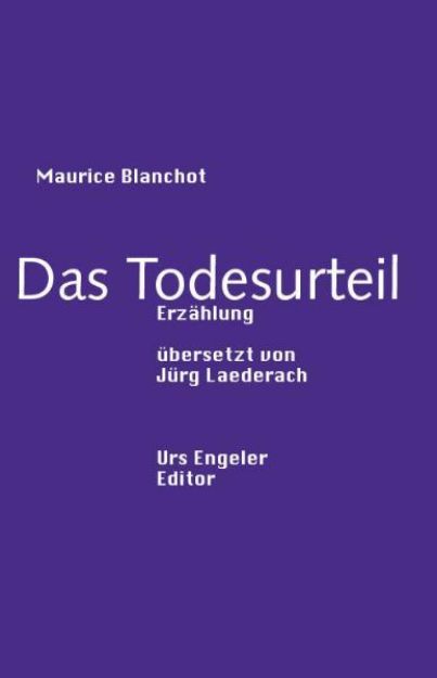 Bild von Das Todesurteil von Maurice Blanchot