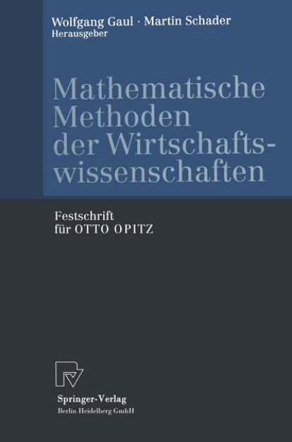 Bild von Mathematische Methoden der Wirtschaftswissenschaften von Martin (Hrsg.) Schader