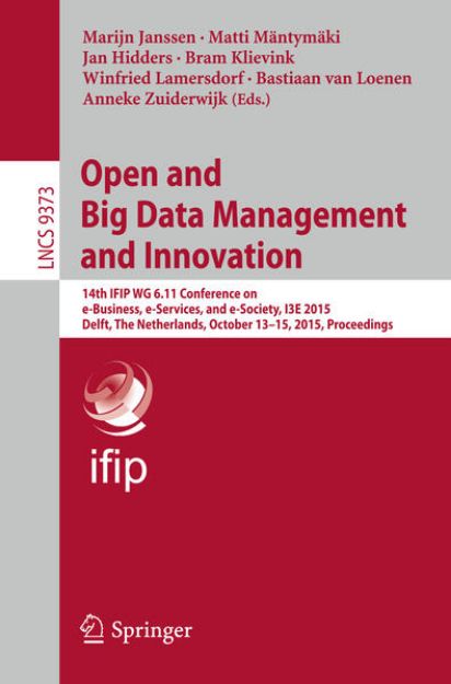 Bild von Open and Big Data Management and Innovation von Marijn (Hrsg.) Janssen