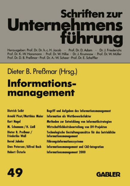 Bild von Informationsmanagement von Preßmar (Hrsg.) Dieter B.