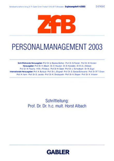 Bild von Heft 2003/4: Personalmanagement 2003 - Zeitschrift für Betriebswirtschaft - Ergänzungsheft von Horst (Hrsg.) Albach