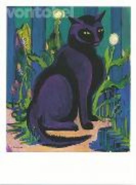 Bild von Doppelkarte. Schwarzer Kater (Kater Boby), 1924/26 von Ernst Ludwig (Künstler) Kirchner