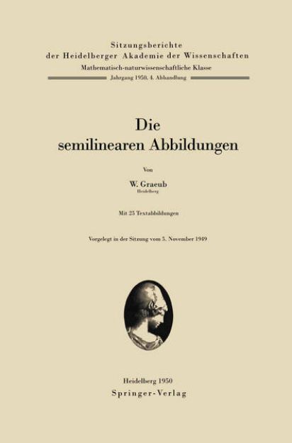 Bild von Die semilinearen Abbildungen von W. Graeub