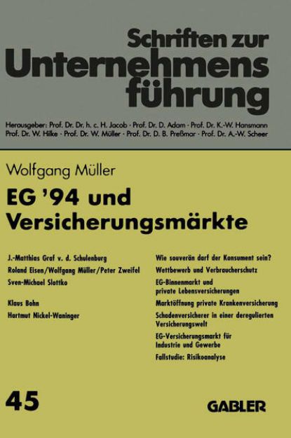 Bild von EG ¿94 und Versicherungsmärkte von Wolfgang (Hrsg.) Müller