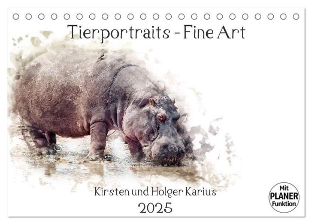 Bild von Tierportraits - Fine Art (Tischkalender 2025 DIN A5 quer), CALVENDO Monatskalender von Kirsten Und Holger Karius