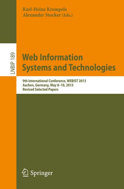 Bild von Web Information Systems and Technologies von Alexander (Hrsg.) Stocker