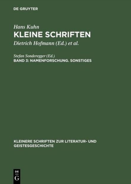 Bild von Namenforschung. Sonstiges von Hans Kuhn