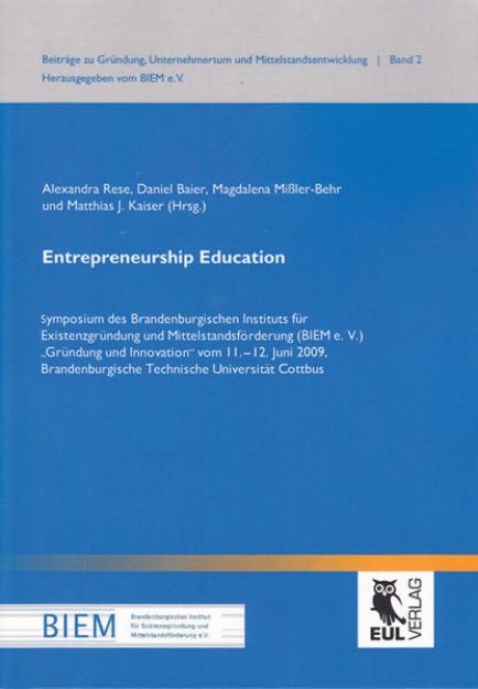 Bild von Entrepreneurship Education von Alexandra (Hrsg.) Rese