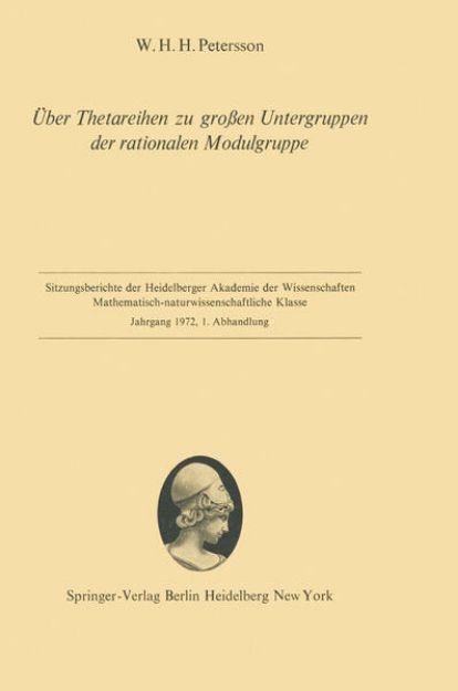 Bild von Über Thetareihen zu großen Untergruppen der rationalen Modulgruppe von W. Hans H. Petersson