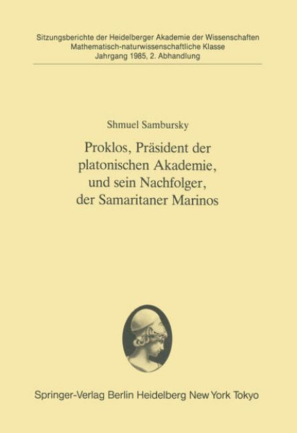 Bild von Proklos, Präsident der platonischen Akademie, und sein Nachfolger, der Samaritaner Marinos von Shmuel Sambursky